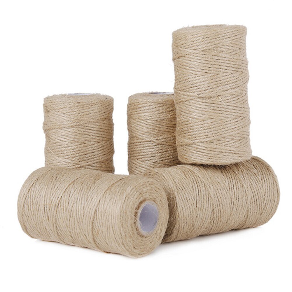 Cordel de Yute Natural de 100M, cuerda de cáñamo, hilo para , boda, , envoltura, bricolaje, floristería, artesanía