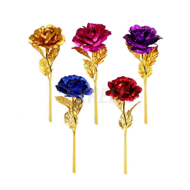 24k gullbelagt rose blomst valentinsdag bryllupsdag bursdag romantisk gylden rose fest dekorasjon