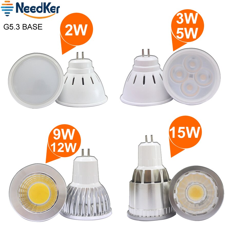 Gu10 focos Led 2W 3W 5W SMD2835 la taza de la lámpara 9W 12W 15W lámpara Led COB AC 110V 220V 240V Led Bombilla cálido blanco frío de luz Led