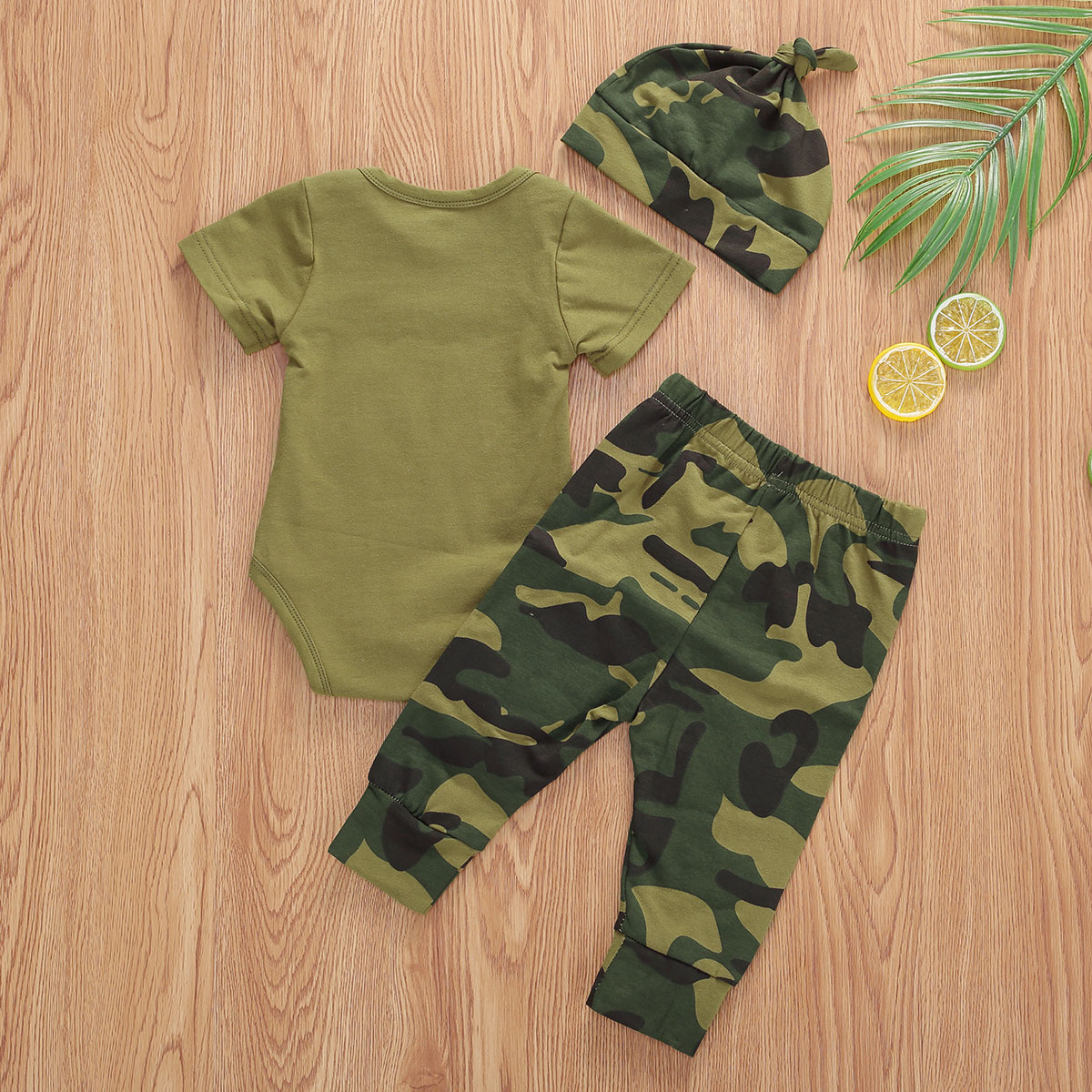 Ropa para bebé recién nacido, refranes para mamá, camiseta estampada, pantalones de camuflaje + sombreros, conjunto de pelele