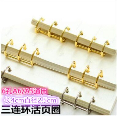 2pcs Office Binding Supplies Metal 3 Ring Binder Ring Handbook Loose-leaf Storage Tool Handbook diy A5A6A7B5 Universal