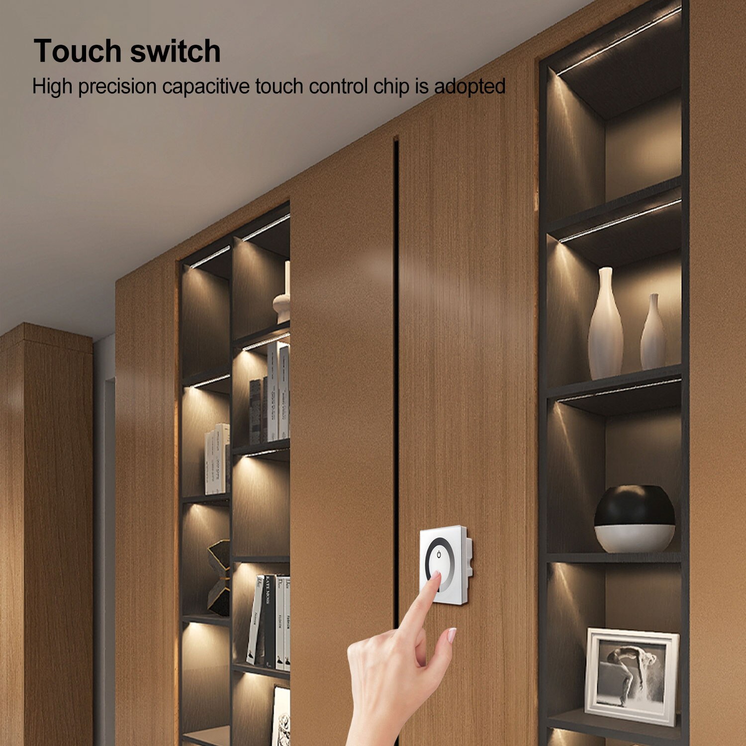 Dc 12v-24v Touch Panel Led Lights Dimmer Smart Controller white/black Wall Mounted Switch Lights Controller Hardware