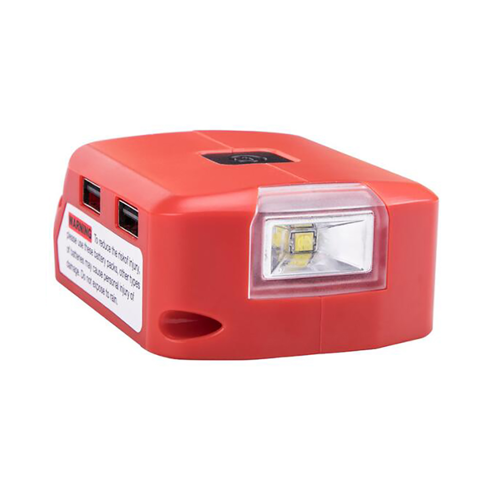 Adapter LED Light Working Lamp Flashlight Torch USB Mobile Phone Charger DC 12V Output For Milwaukee 18V Li-ion Battery M18