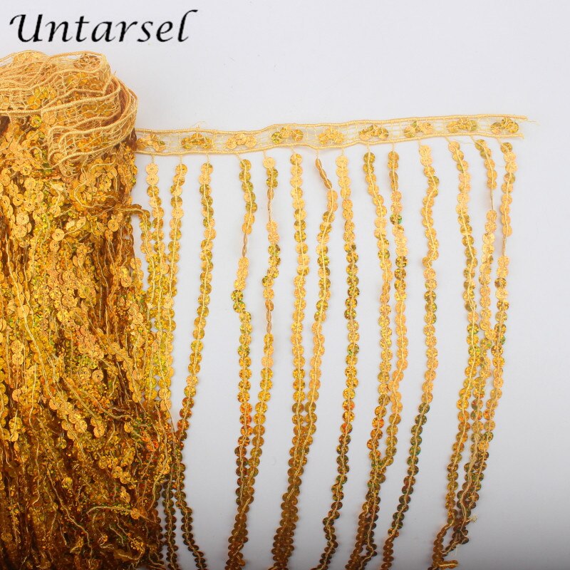 30cm Breedte 2yards Shiny Sequin Tassel Fringe DIY Kostuum Trim Accessoires Applique Show Jurk Handgemaakte Kant Stof