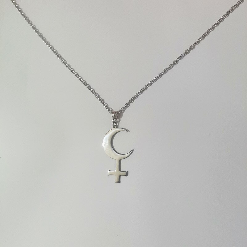 Double Lilith necklace/Witch jewelry/Gothic jewelry/Lilith mark/Lucifer/Leviathan mark: G / 18 inches