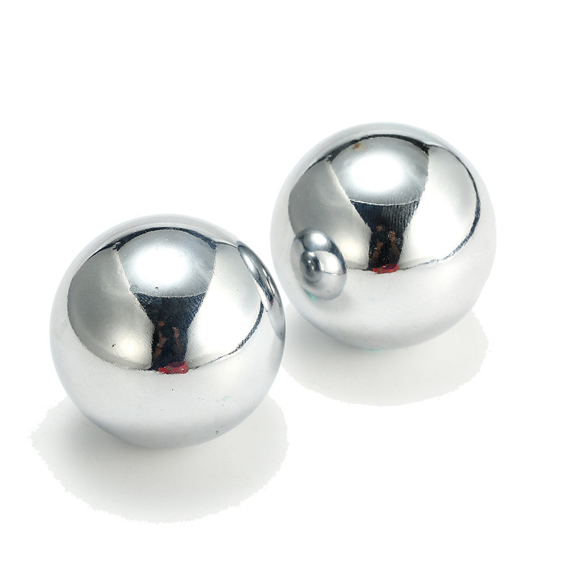 2X Chinese Baoding Ballen Fitness Handbal Gezondheid Oefening Stress Ontspanning Therapie Chrome Hand Massage Bal 38 Mm