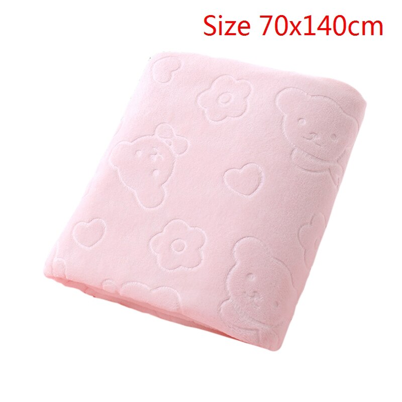 Toalha de banho absorvente urijk, toalha de algodão absorvente de 32 fios em 4 cores para adultos macio e macio: C-pink