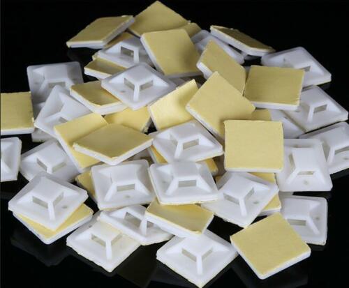ADHESIVE CABLE TIE MOUNT CLIP 0.78 INCH ZIP TIE HOLDER WALL INSTALL: 1PCS