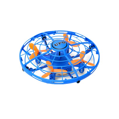 Spaß Hand-Gesteuert USB Ladung Fliegen Ball vier-Achse Mini Flugzeug Interaktive Infrarot Induktion 360 Rotierenden glänzend Licht: Blau