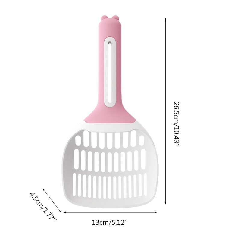Y5GB Cat Litter Scoop Eco-friendly PP Sifter Deep Shovel Long Handle Poop Sifting Kitten Pooper Lifter Grey/Blue/Pink