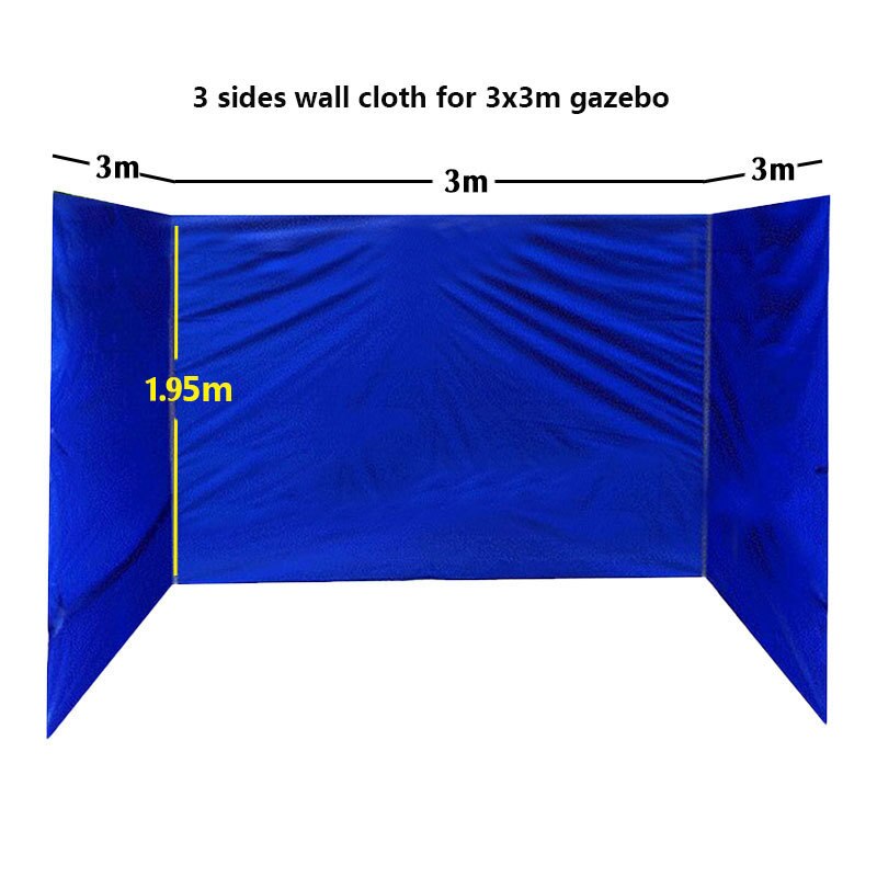 3X3M Waterdicht Tuinhuisje Doek Zonnescherm Zonnescherm Zeil Voor Outdoor Tuin Strand Camping Zonnescherm Tuin Party Camping tent Doek: all blue 9m