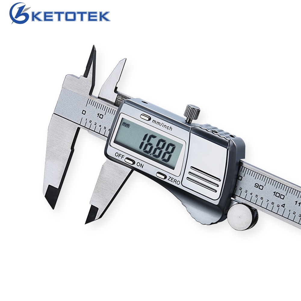 150mm 6 inch LCD Digital Electronic Stainless Steel Vernier Caliper Gauge Micrometer Measuring Tool