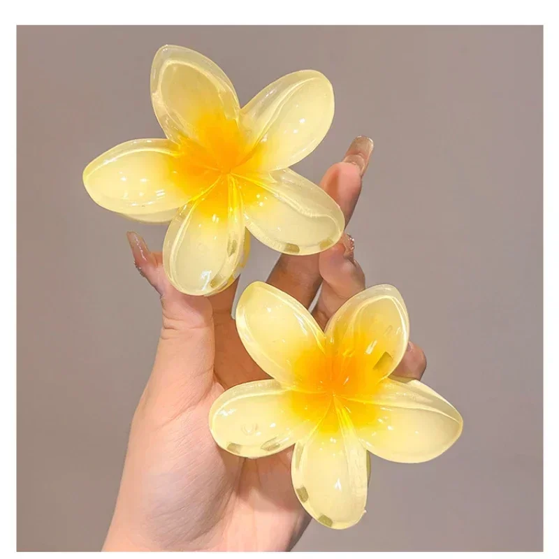 3 pçs novo 4/8cm gradiente flor acessórios para o cabelo conjunto estilo praia grampos de cabelo flor garra clipes verão flor grampos de cabelo estilo havaiano