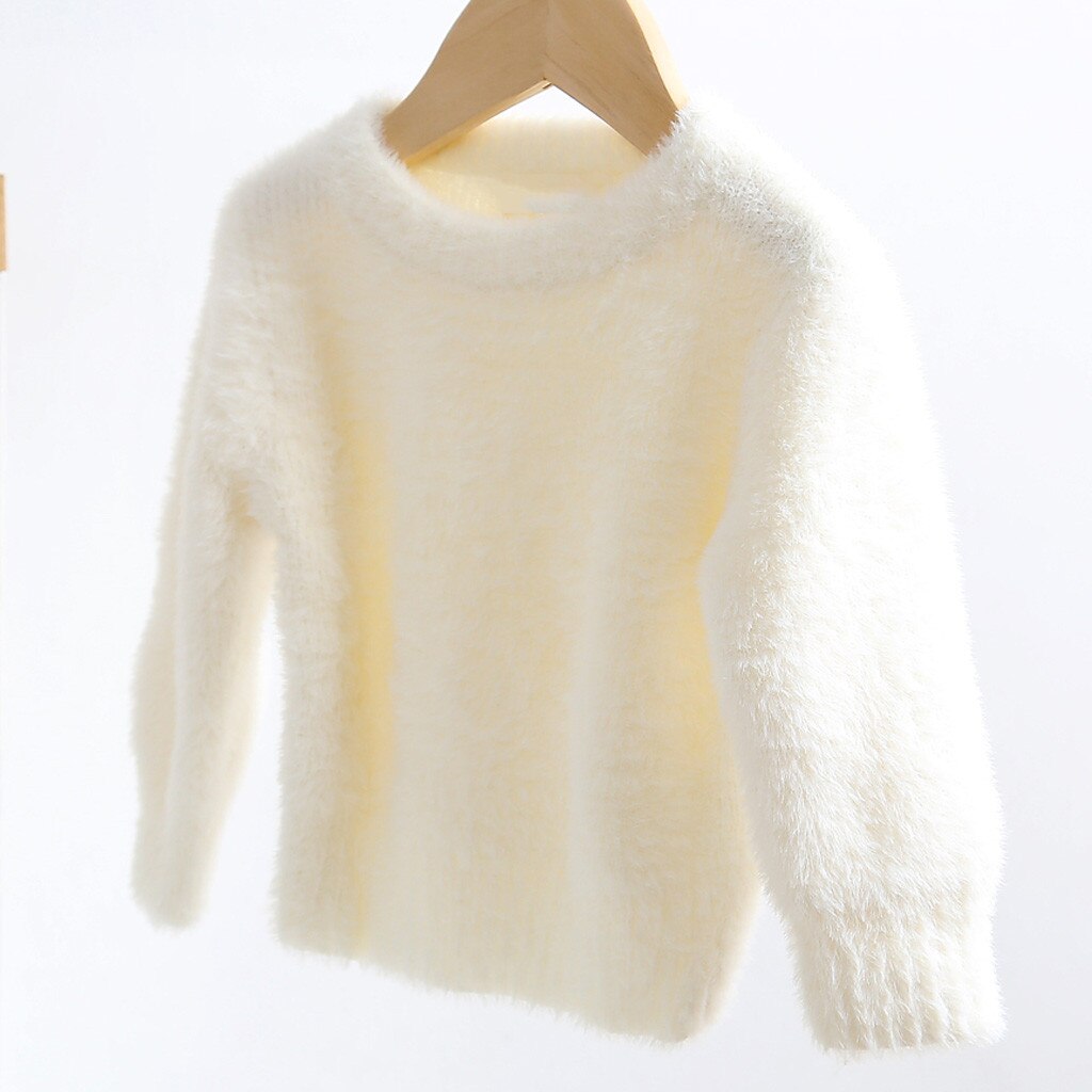 Enfant en bas âge pull enfants bébé garçons fille décontracté solide hiver à manches longues pull haut col en o Polyester enfants vêtements