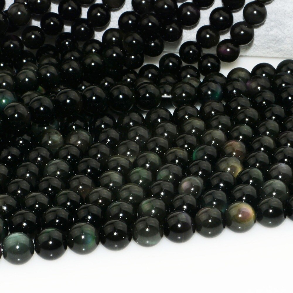 Natuurlijke Regenboog Obsidiaan Losse Ronde Kralen 8mm, 10mm, 12mm