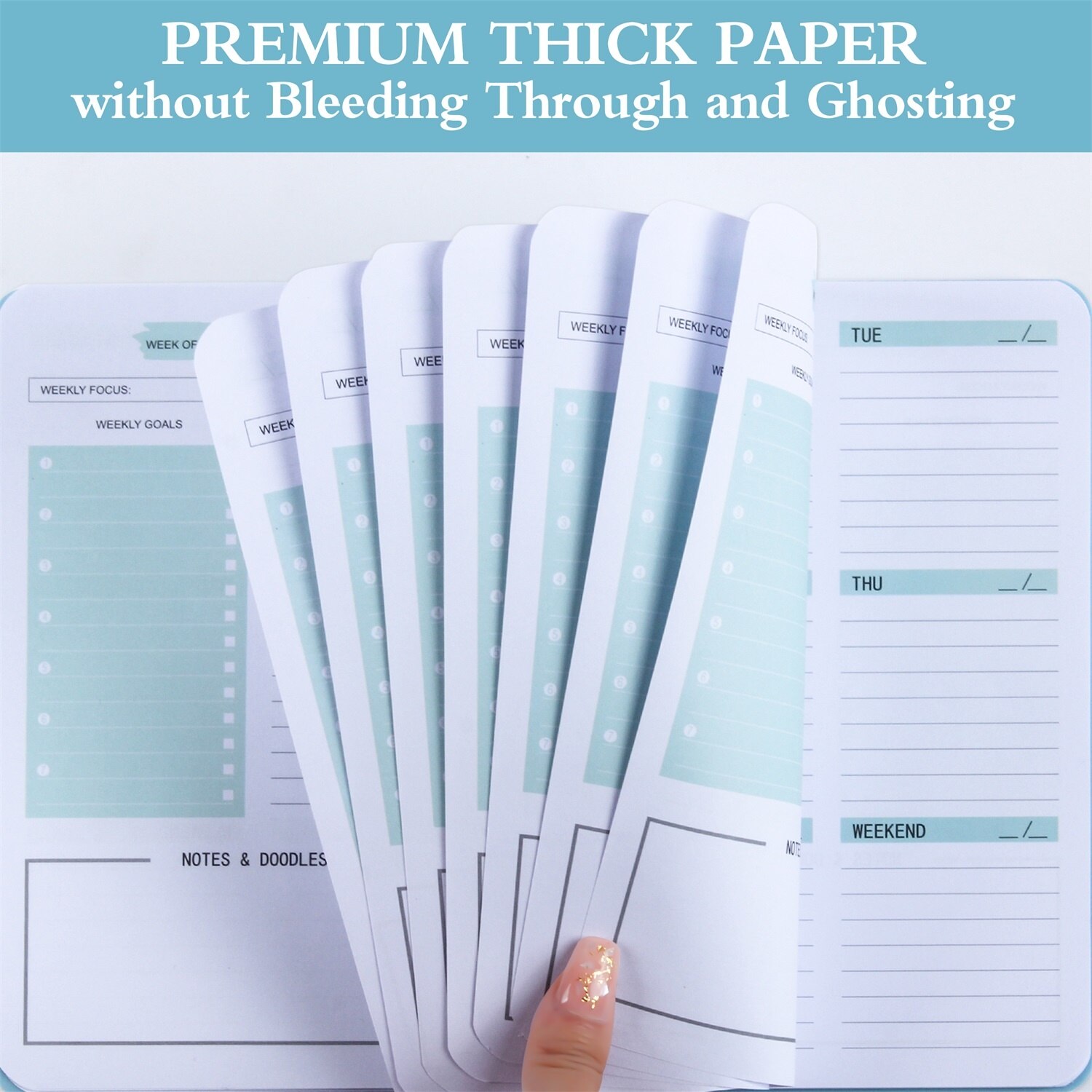 Daily Weekly Planner Undated Agenda Notebook with Habit Tracker, Goals, To Do List Spiral Binding PVC Cover