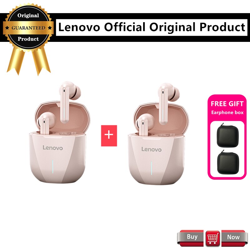 Lenovo XG01 słuchawki douszne 50ms niskie opóźnienie TWS słuchawki Bluetooth z mikrofonem słuchawki bezprzewodowe HiFi ipx5 wodoodporne słuchawki douszne: XG01 pink2 box2