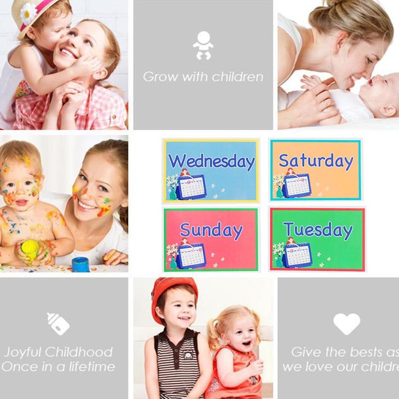 English Words Puzzle Early Learing Flash Card Educational Toys For Baby English Word Weekly Training Card Pocket Card