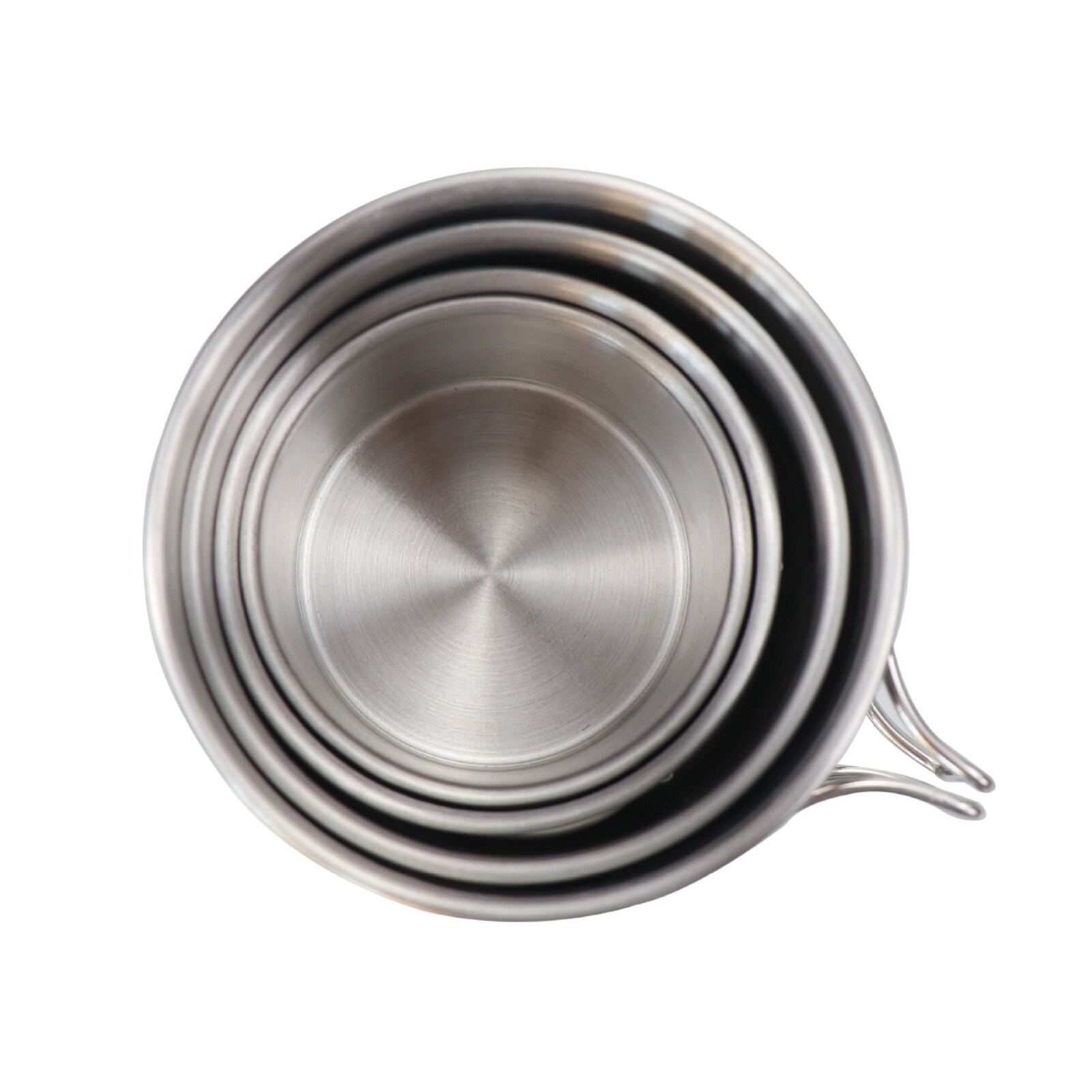 4Pcs/Set Stainless Steel Stackable Drinking Water Cups Mugs for Outdoor Camping