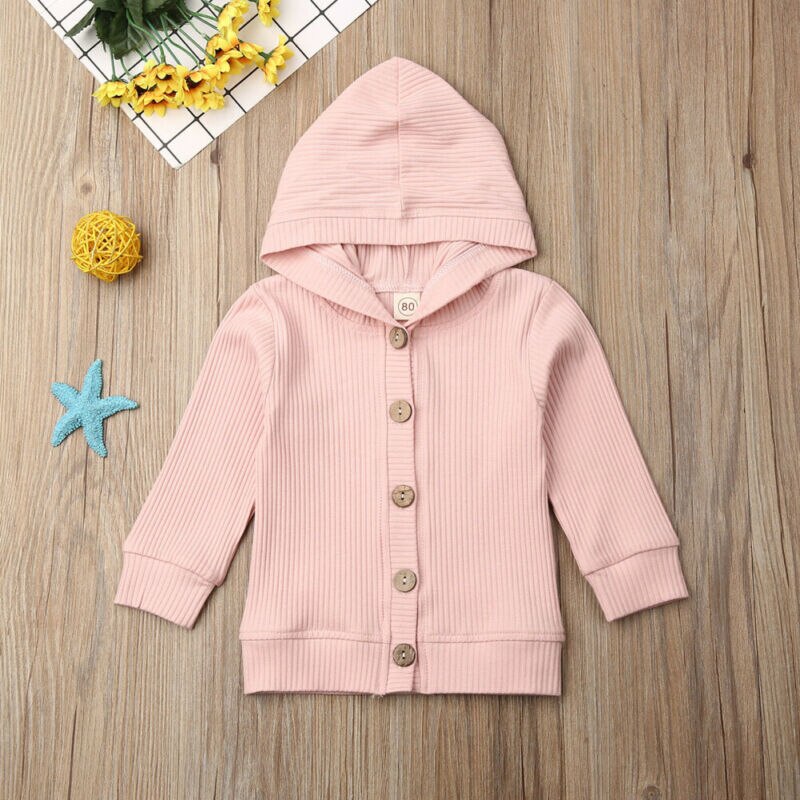 Inafnt Baby Meisje Jongen Gebreide Katoenen Jassen Knit Truien Vest Tops Warm Fall Kleding Solid Lange Mouwen Hooded Jassen 0-24M