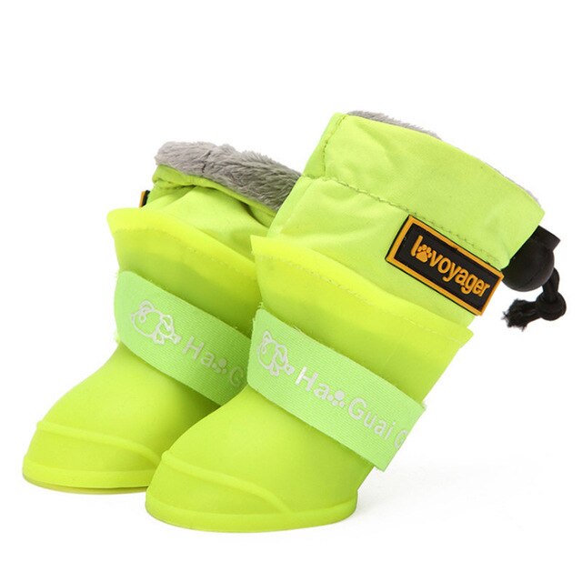 Yomiga Dog Rain Boots Small Medium Dogs Waterproof Winter Warm Puppy Snow Boots Fleece Soft Silicon Adjustable Anti-Slip
