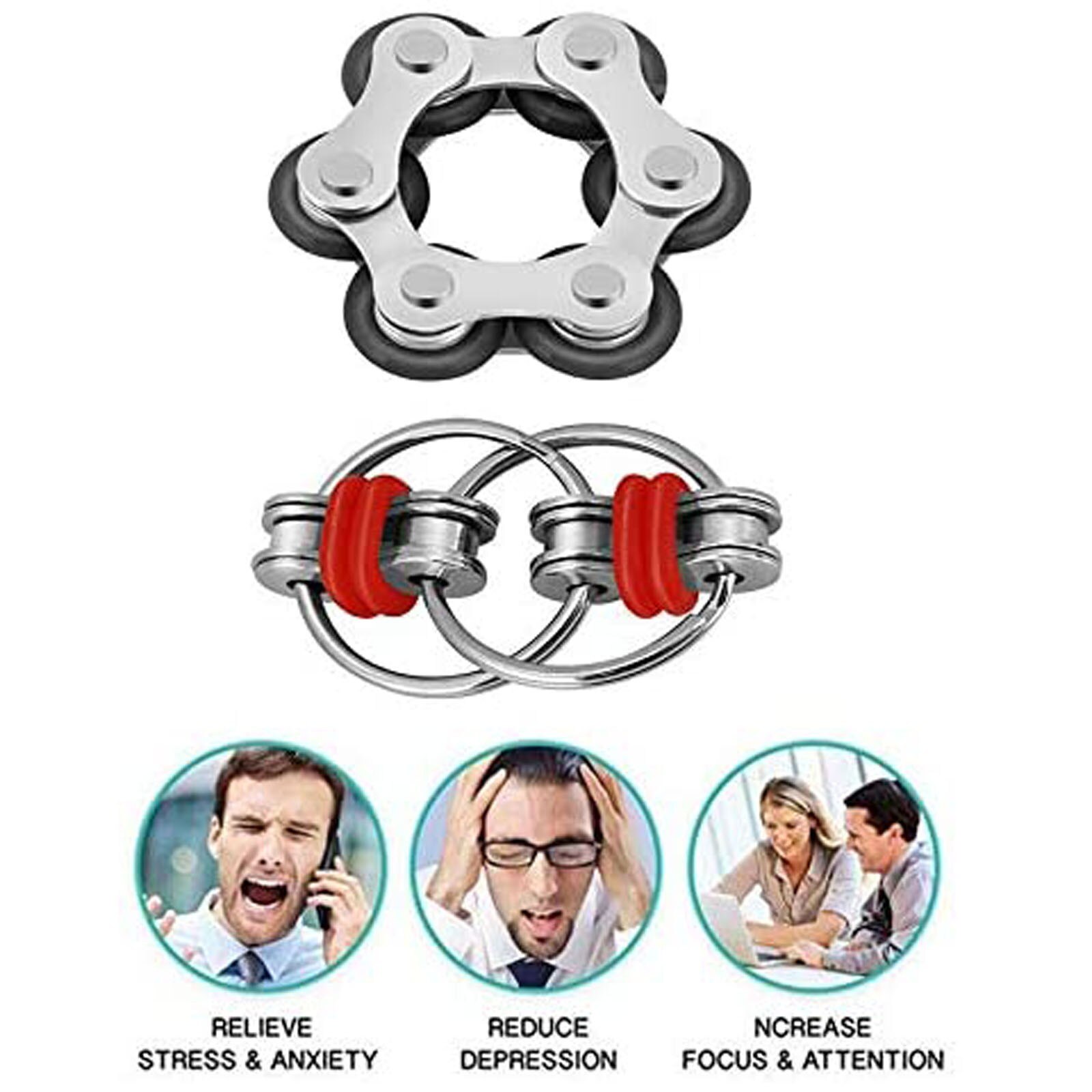 Metalen Puzzel Keten Fidget Speelgoed Voor Autisme Ketting Fidget Speelgoed Hand Spinner Sleutelhanger Zintuiglijke Speelgoed Stress Verlichten Adhd top Puzzels