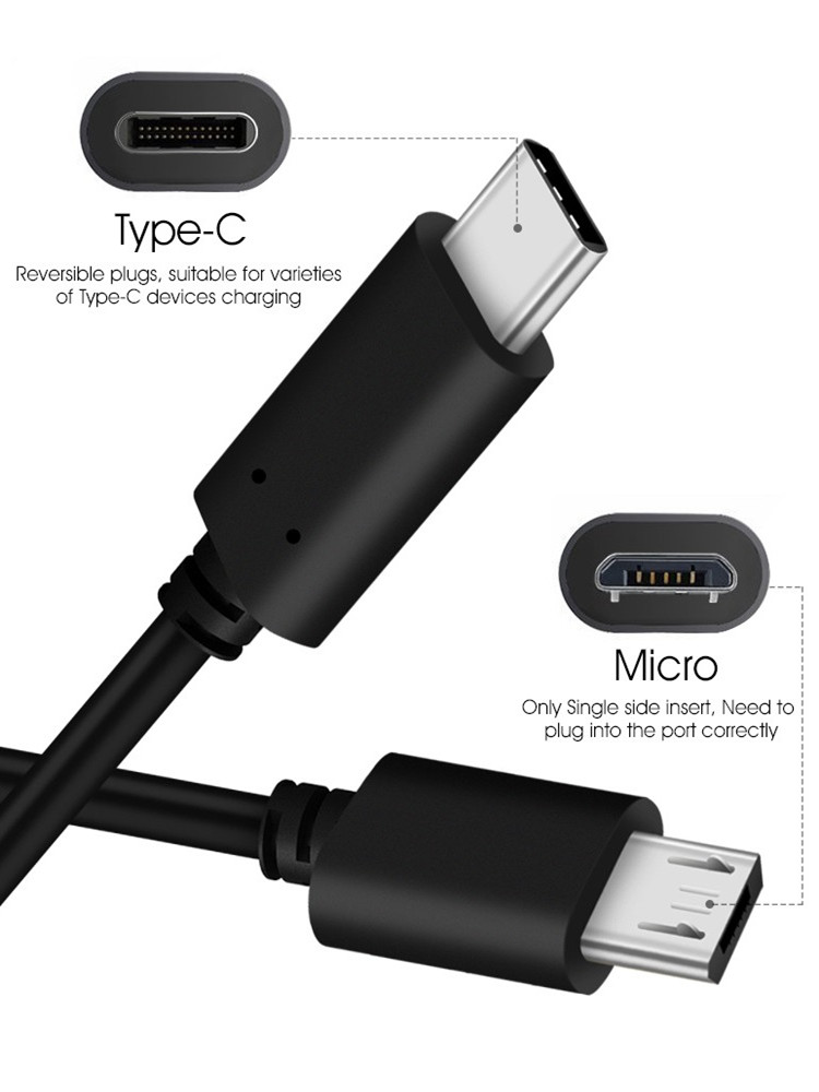 Snel Opladen Data Usb Type C Naar Micro Usb 5pin Kabel Type C USB-C 3.1 Micro Usb Kabel Otg Usb C Voor Macbook Usbc Android Apparaat