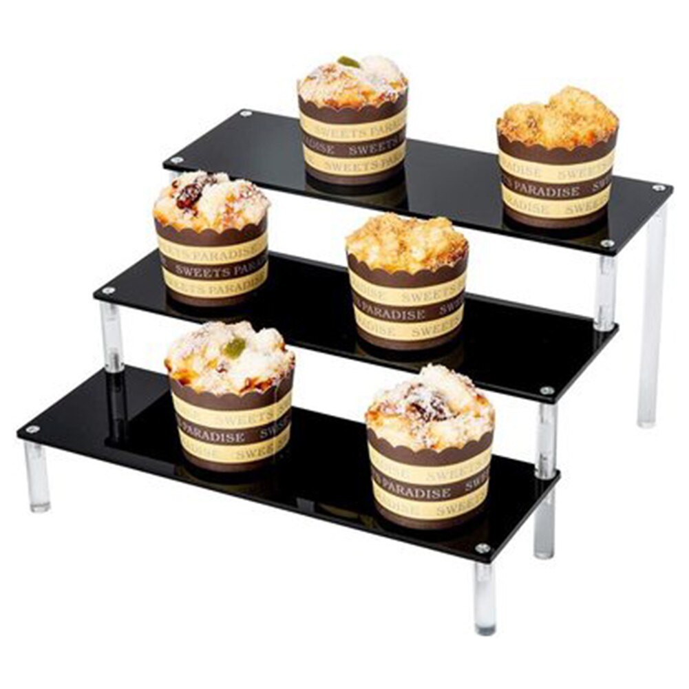 1pcs Acrylic 3 Step Ladder Display Rack Perfume Doll Model Car Ladder Display Stand Risers Shelf Party Decorations