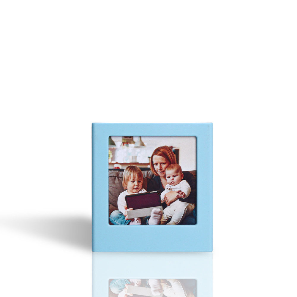 Marco magnético para impresora Fujifilm Instax Square SQ1, montaje de fotos, colocación de refrigerador, Cuadrado SQ40, enlace cuadrado: Azul
