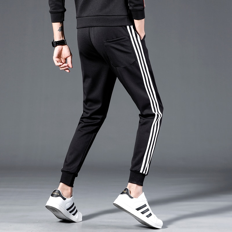 Wwkk Broek Calabasas Streep Sport Broek Straat Mannen Vrouwen Trekkoord Casual Fashio Jogging Seizoen 4 Drie Bars Broek: XXXL / WHITE