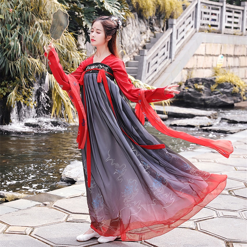Hanfu Chinesischen Stil Alte Kostüm Traditionellen Volk tanzen Bühne Leistung Kleidung retro Sänger Prinzessin Gebühr Kleid