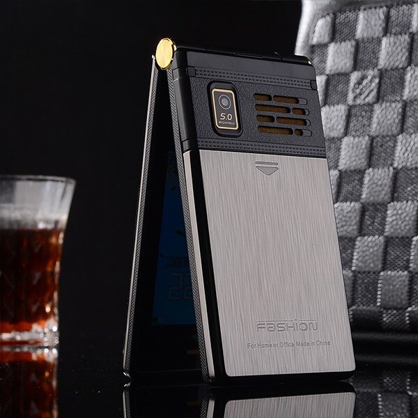 Téléphone portable professionnel à écran tactile de 3.0 pouces pour hommes, avec touche sos rapide, corps en métal, téléphone portable non intelligent pour seniors de  m2 p302 pouces: Ajouter un casque / Noir argent