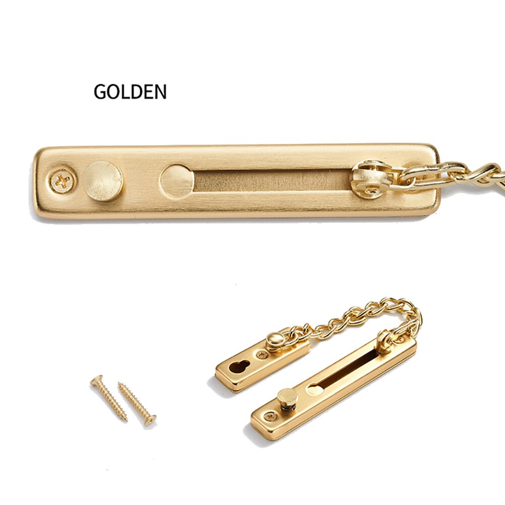 304 Stainless Steel Anti-Theft Door Chain Lock Home Security Guard Bolts Latch for Inside Door GHS99: gold
