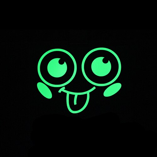 Sticking Tongue Out Smile Face Luminous Sticker Cartoon Glowing Bathroom Sticker Funny Toilet Sticker Wall Cabinet Laptop Decals: YG