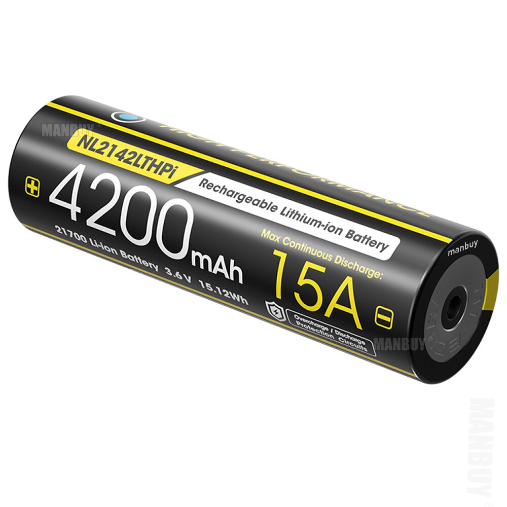 Nitecore NL2142LTHPi Low Temperature 21700 4200mAh Protected Li-ion Rechargeable Battery with FREE Flashlight