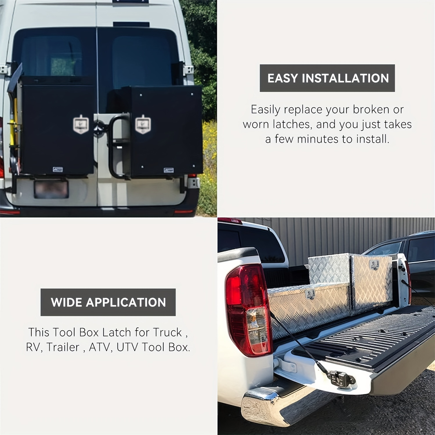 Trailer Door Latch T-Handle Lock Highly Polished Stainless Steel Keys with Gasket - Folding T Handle Latch RV Camper Truck.