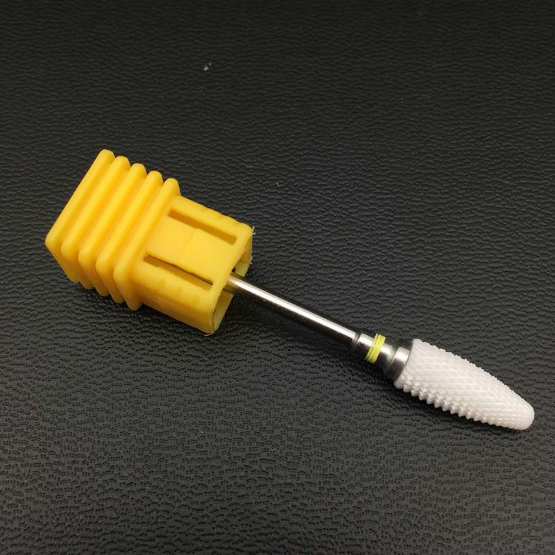 Punta cerámica recta, taladro de decoración de uñas, fresa de puntas para uñas, taladro eléctrico, accesorios para máquinas de manicura