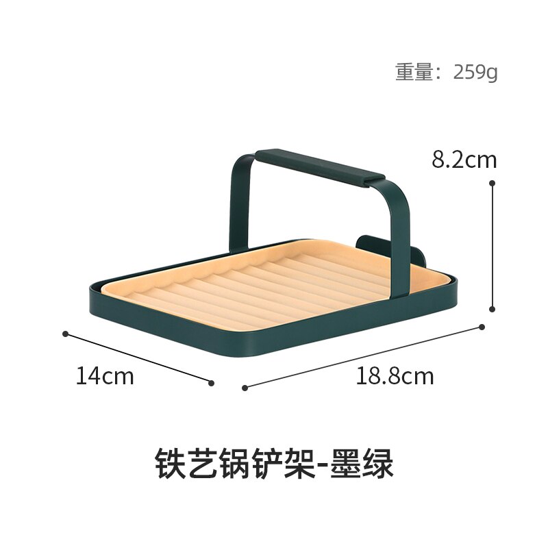 Household Kitchen Pot Lid Spatula Shelf Countertop Rack Wrought Iron Spoon Cooking Shovel Spatula Rack Holding Storage Shelf: B-1PCS