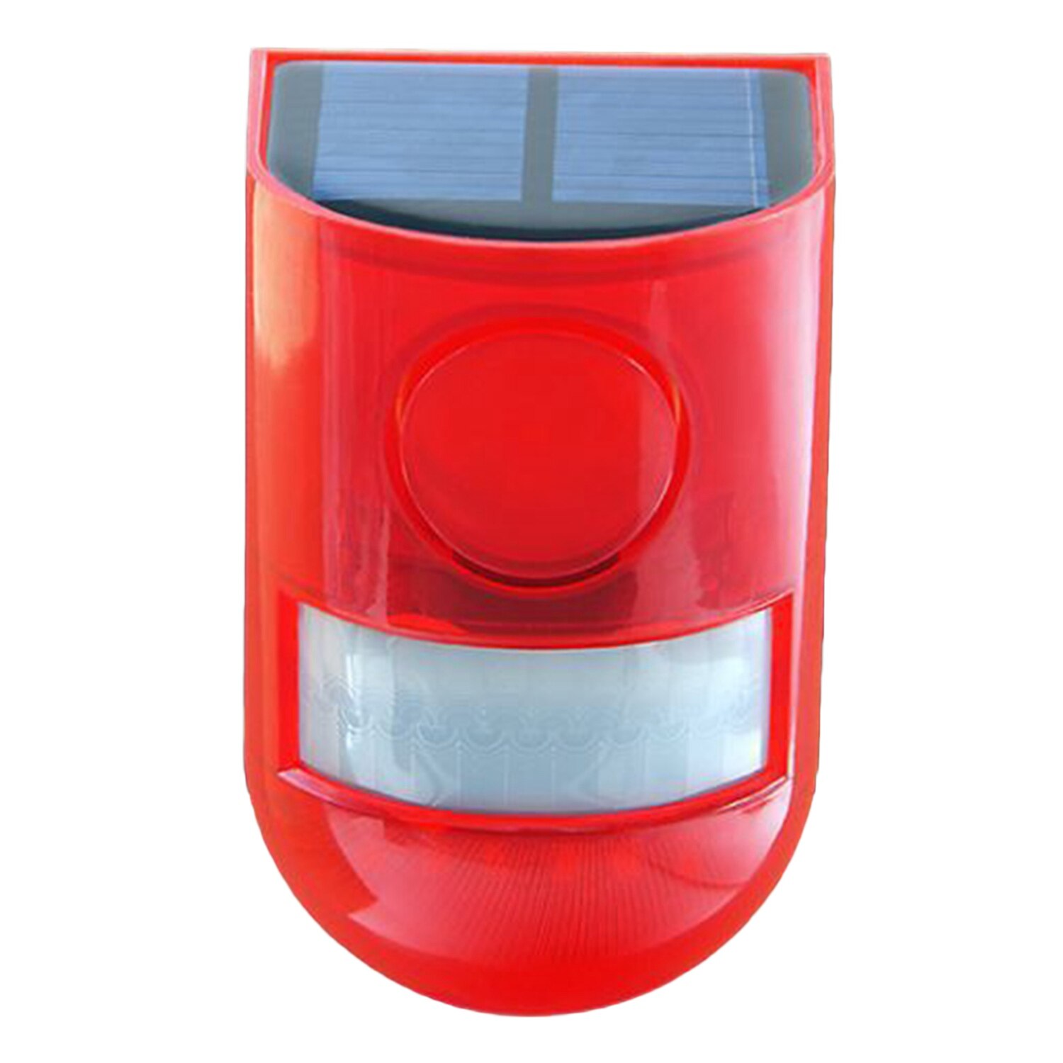 Solar infrarød bevægelsessensor alarm med 110db sirener strobe lys til hjemmet have vognskur carvan sikkerhedsalarmsystem-: Default Title