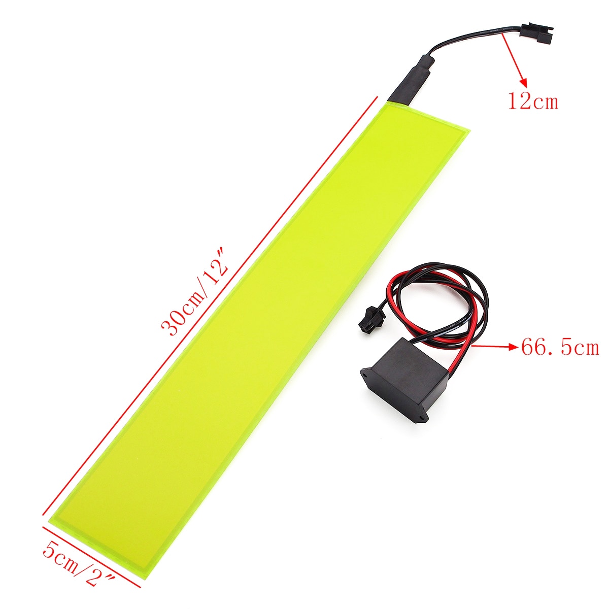 12x2inch 12V Flexible EL Tape Electroluminescent Panel Back Light LED Strip Lights Inverter 6 colors