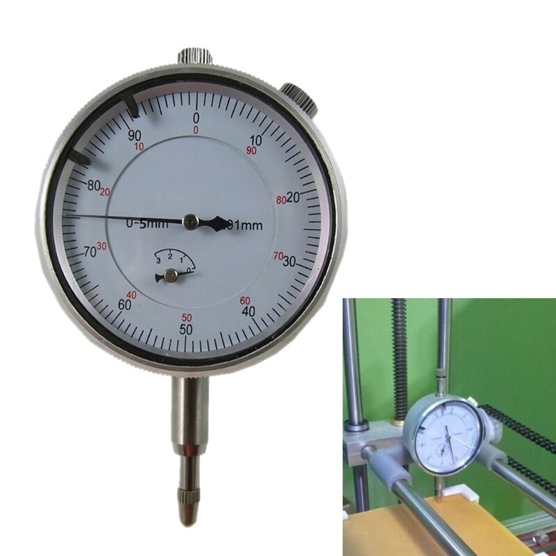 0-5mm/0.01mm Dial Indicator Gauge Meter with Lug Back Precise Micrometer Tool null