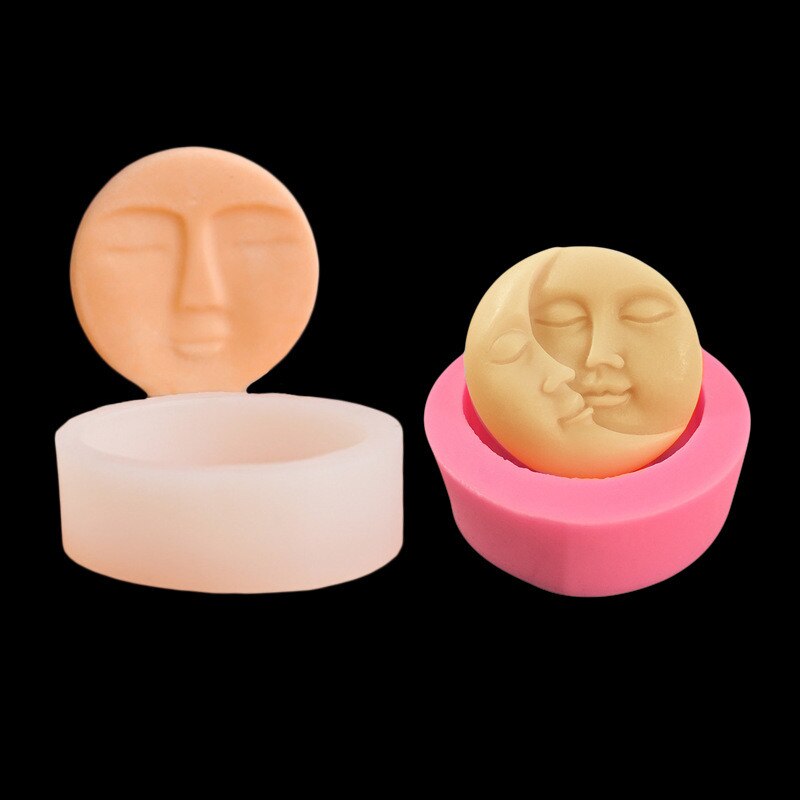 Moldes de silicona con de Luna y amor, adornos hechos a mano, vela de yeso, para fabricación de velas