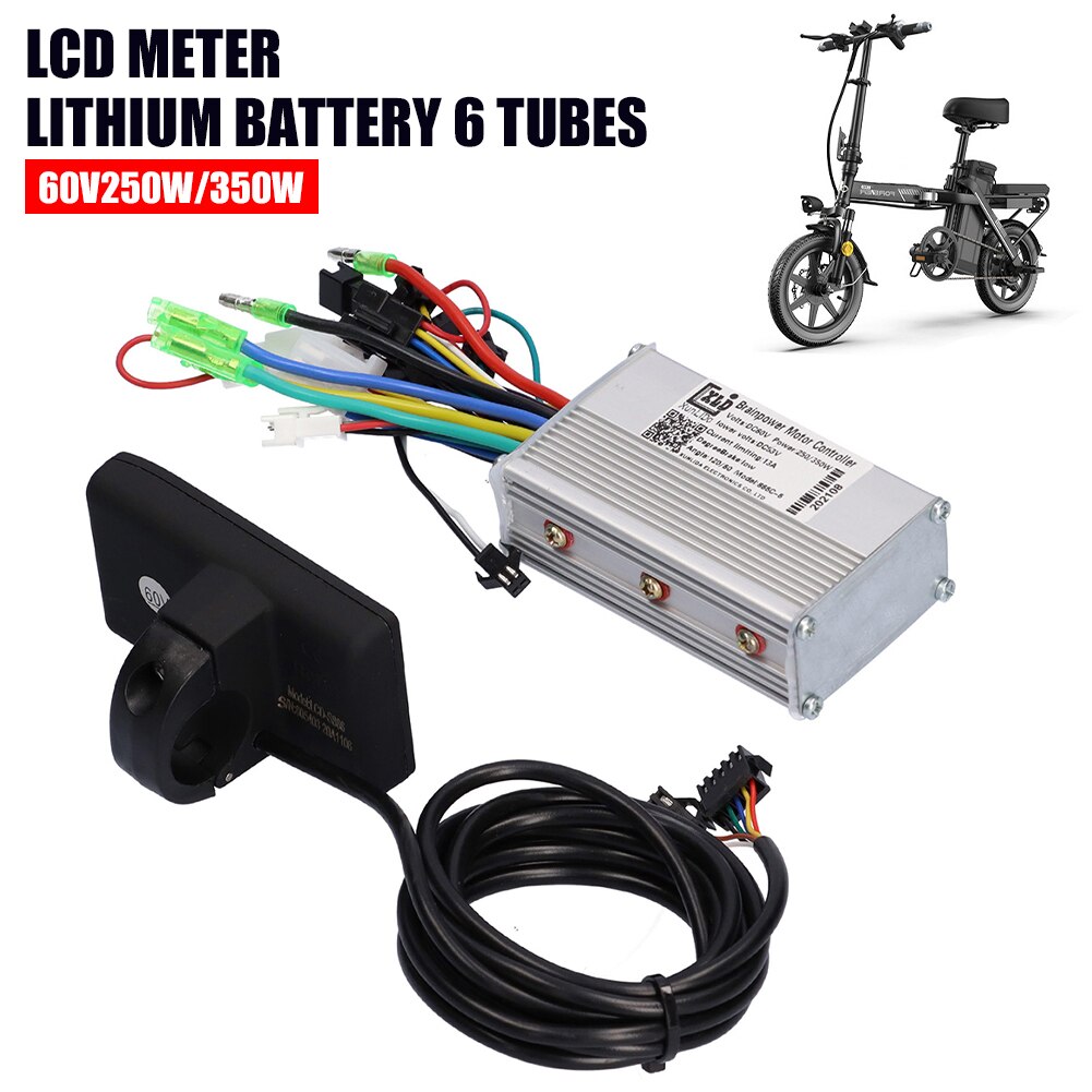 60V 250/350W Electric Bicycle Brushless Controller Kit with LCD Meter E-Bike Electric Scooter Accessories