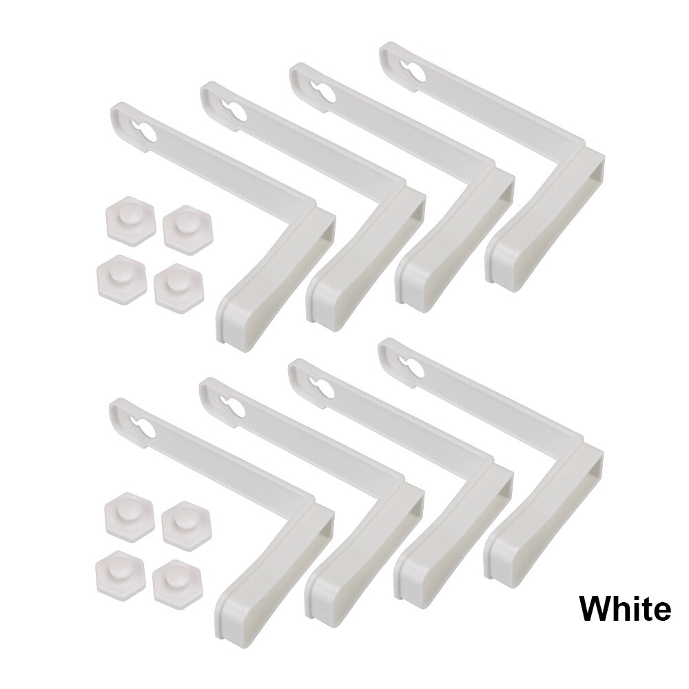 Housse de couette simple à Angle fixe, avec boucle fixe, Clips antidérapants, support de drap de couette: 8pcs White