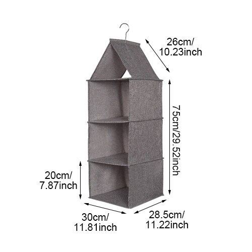 Bakingchef thuis hangende organizer kast garderobe kast kleding ondergoed opbergtas kledinglade organisatie accessoires: Grijs 3 laags