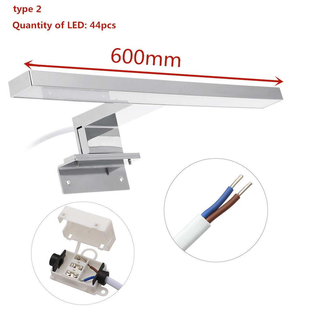 Led spejl lys badeværelse skab lys make-up spejl lys forfængelighed lys væglamper  ip44 neutral hvid produkt længde : 300mm: Type 2