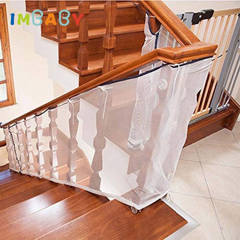 IMBABY-corralito para bebé, barandilla de red de seguridad para escaleras, red de protección, red de seguridad para balcones, puerta de seguridad, balcón, escalera