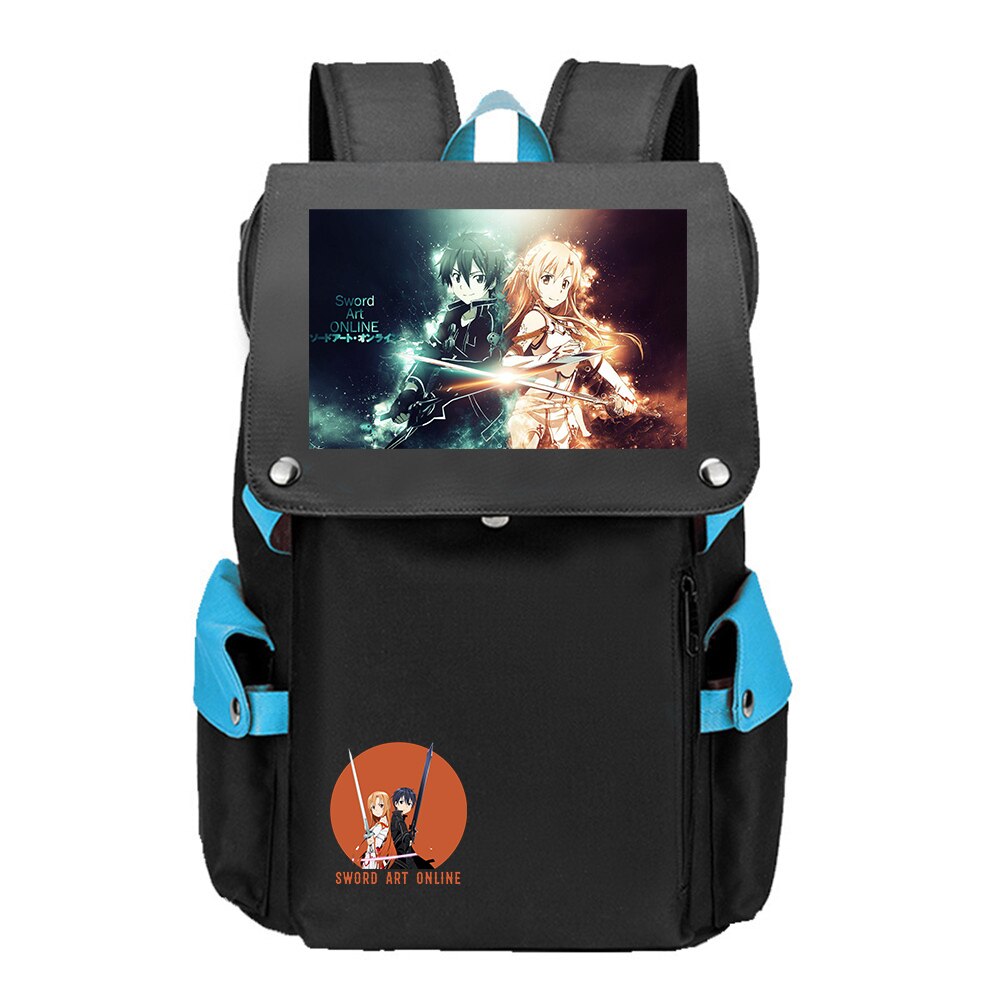 Spada Arte Online Anime Zaino Da Viaggio Del Computer Portatile Grande Bagpack SAO Borse Da Scuola Oxford Ragazze Bookbag Kirito Bandiera Zaino: 5