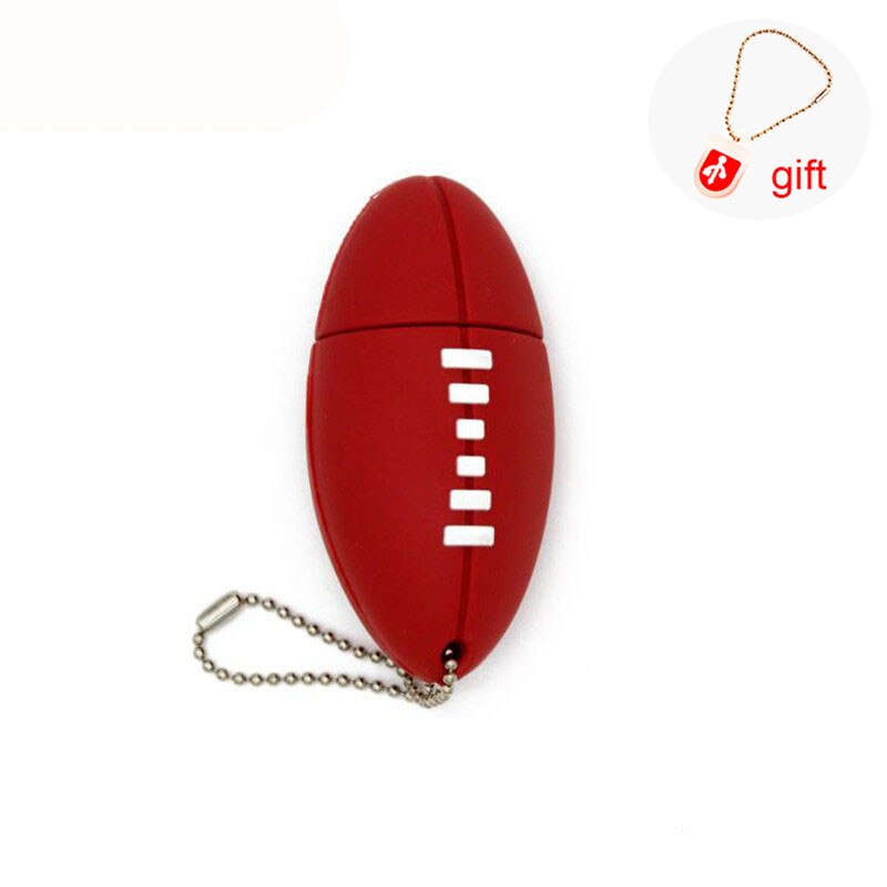 Jaster Usb Flash Drive Rugby Usb 2.0 Basketbal Pen Drive Tennis Memory Stick Sport Bal 8 Gb 16 Gb 32 gb 64 Gb Usb Stisk: 64GB / rugby