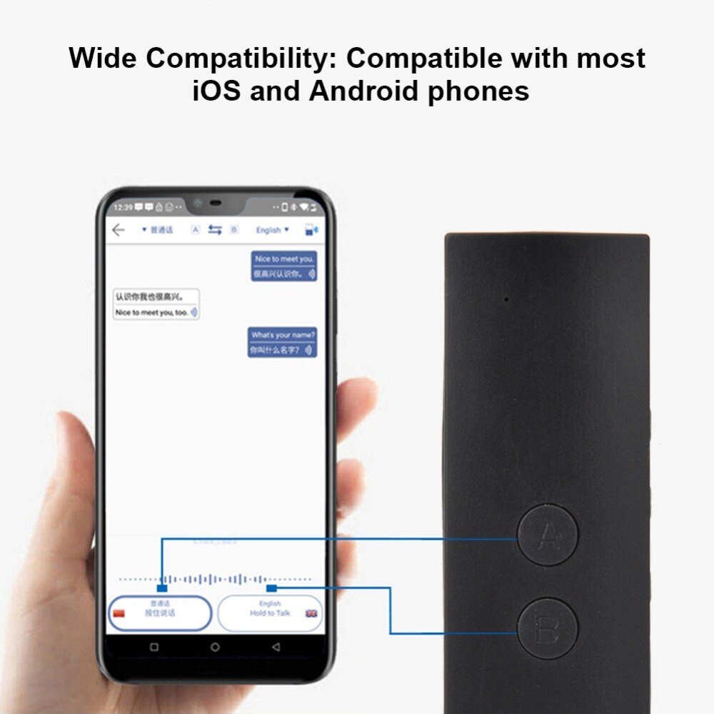 T6 Portable Smart Voice Translator Two-Way Real Time Translation Pocket Device for Learning Business T6